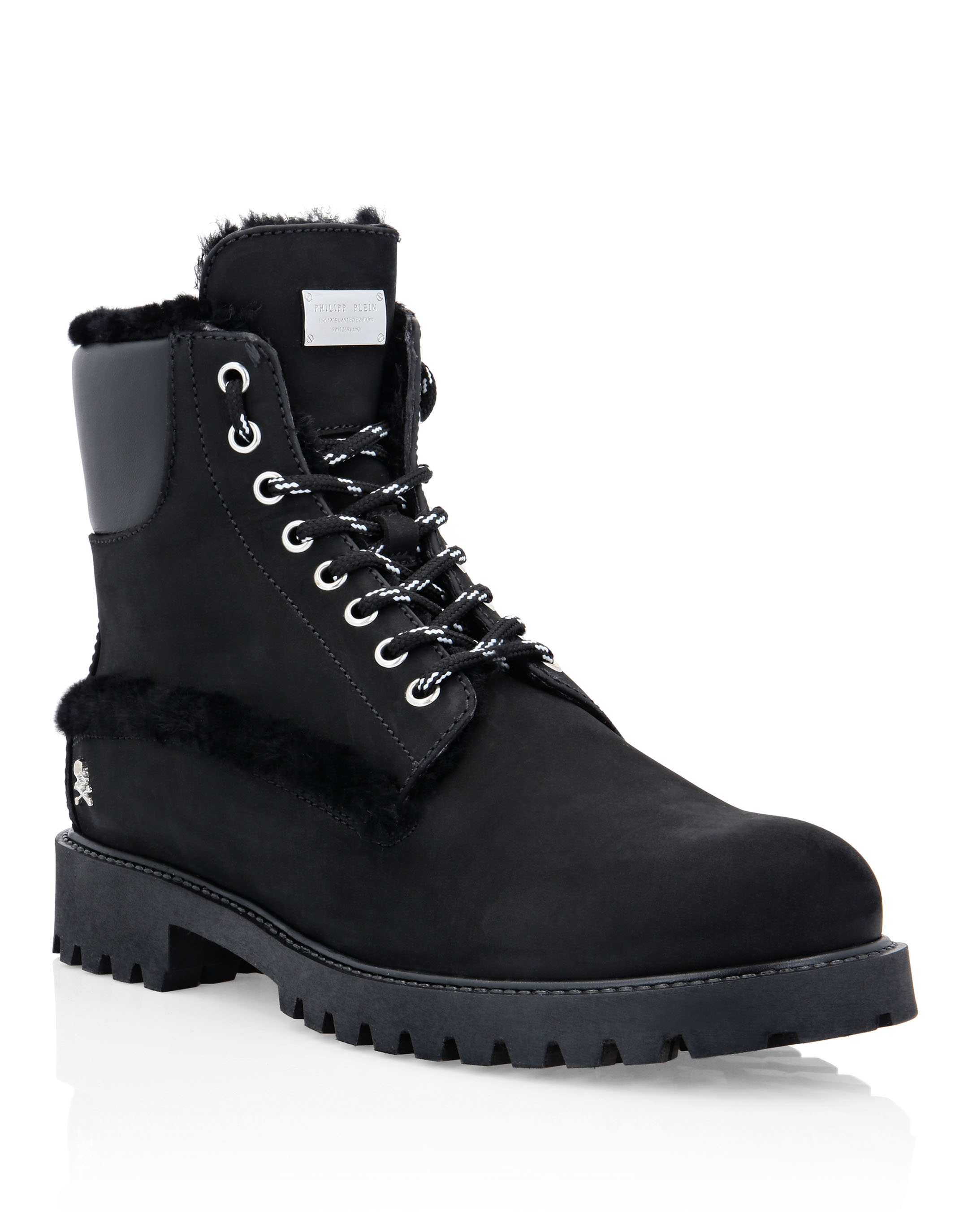 Leather Boots with shearling inside Iconic Plein | Philipp Plein Outlet