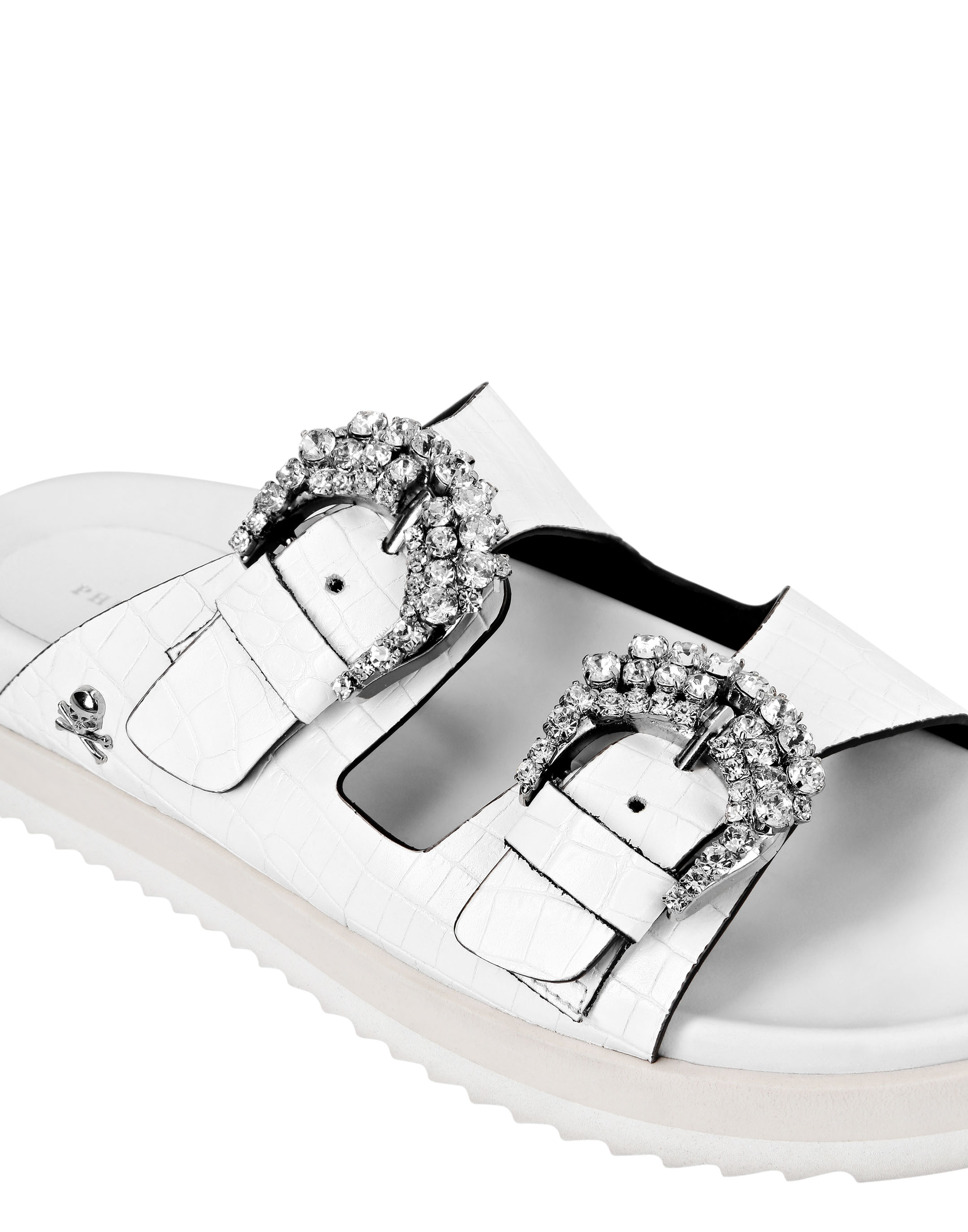 Leather Sandals Cocco Print Skull | Philipp Plein Outlet