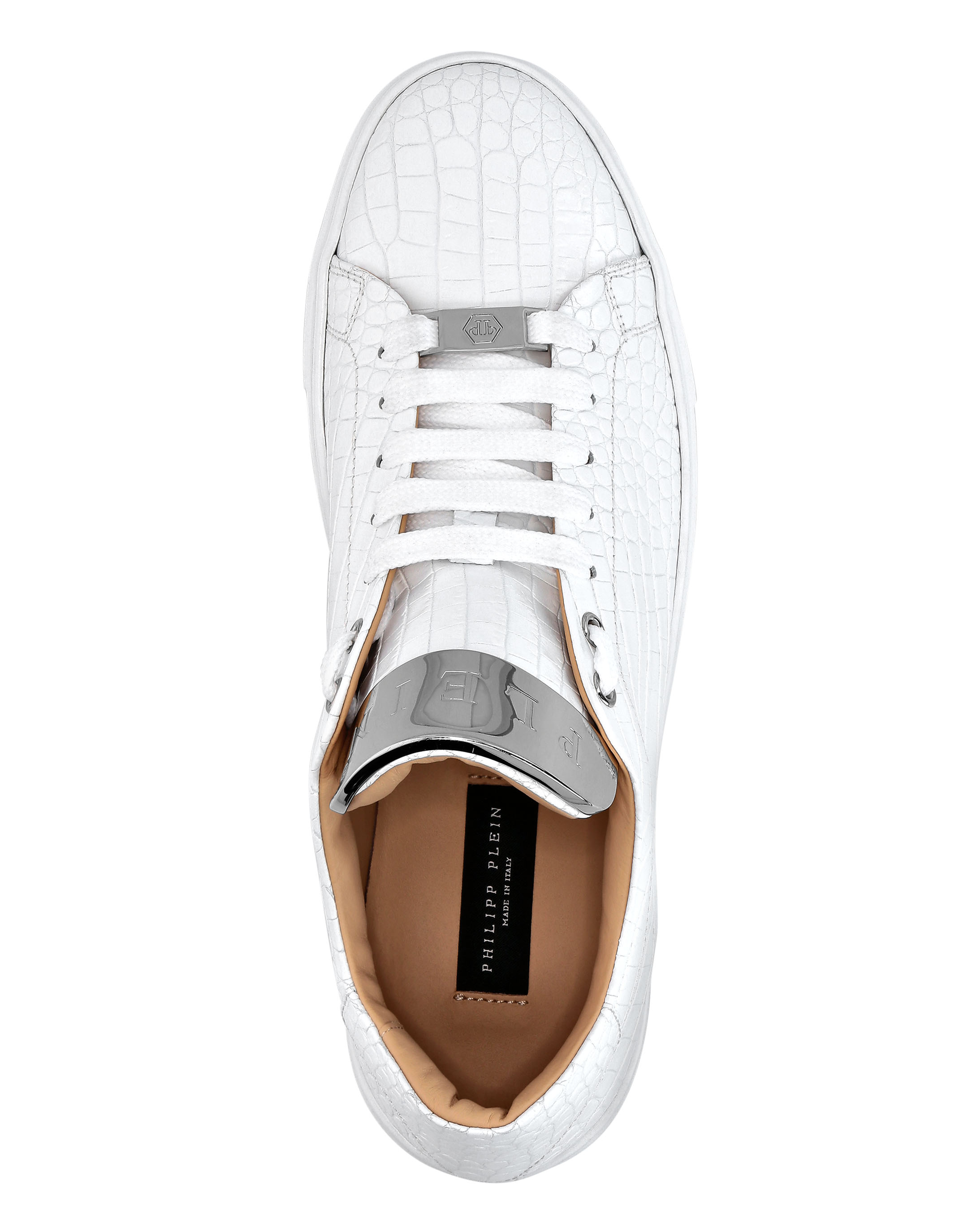 LO-TOP SNEAKERS SILVER $URFER COCCO PRINT | Philipp Plein Outlet