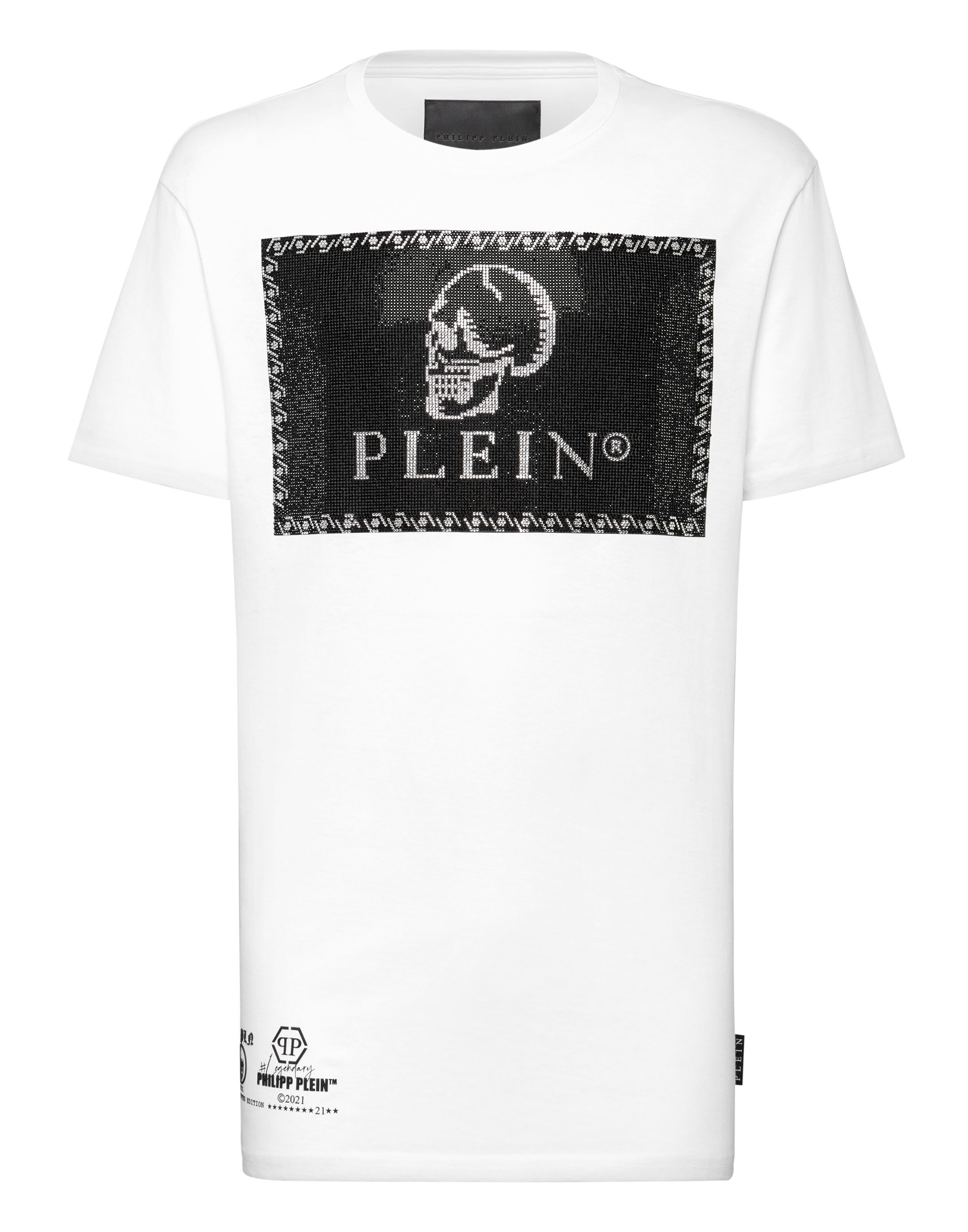 T-shirt Round Neck SS Outline Skull crystal | Philipp Plein Outlet