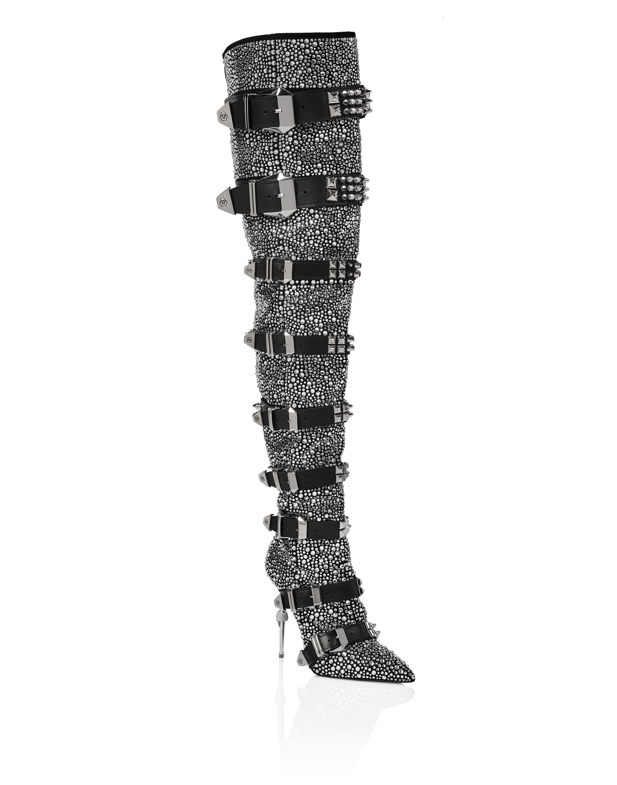 Suede bootie high heels Crystal | Philipp Plein Outlet